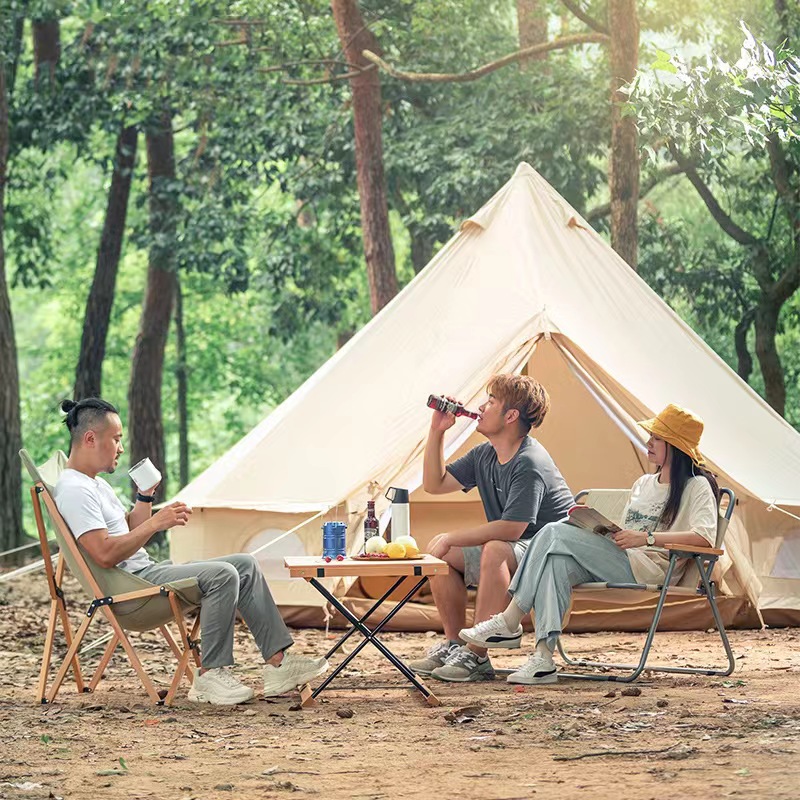Outdoor-Camping, 5 m, weißes Jurten-Glockenzelt aus Oxford-Leinwand