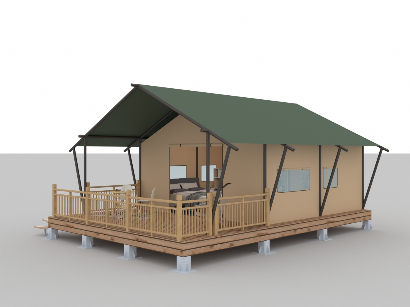 Glamping-Safari-Zelthaus aus Segeltuch