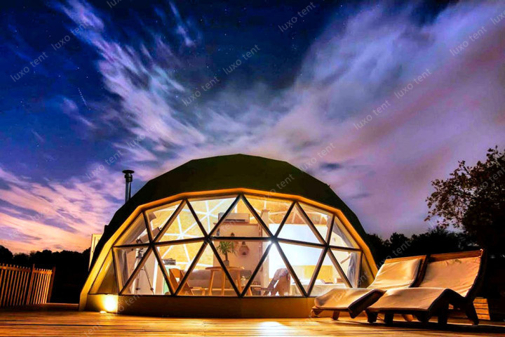 glamping round sphere geodesic dome တဲ