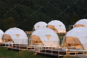 luksus pvc hvid geosisk kuppel telthus hotel