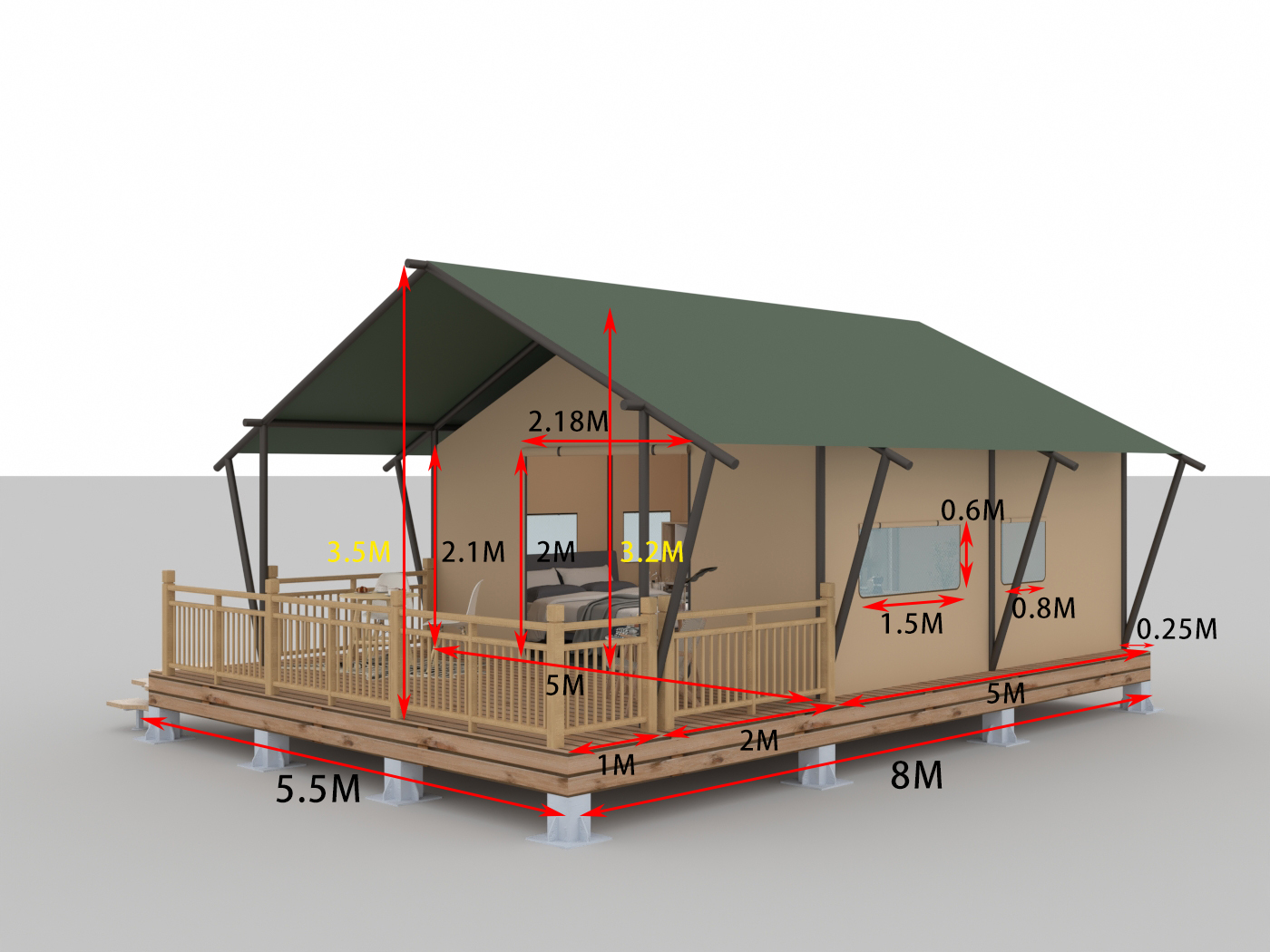 glamping tuval safari çadır evi