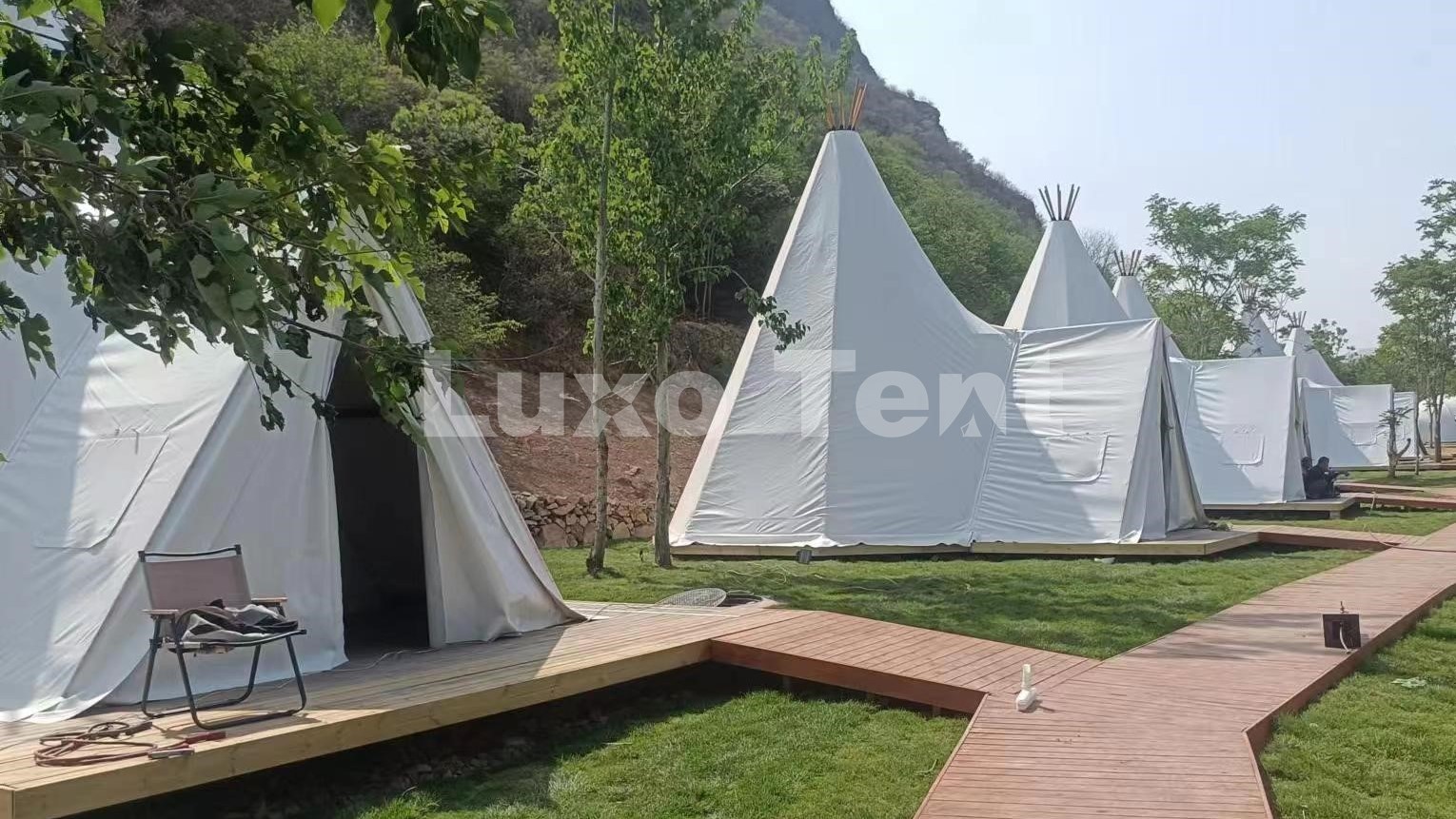 インドのティピ テント グランピング リゾート キャンプ場