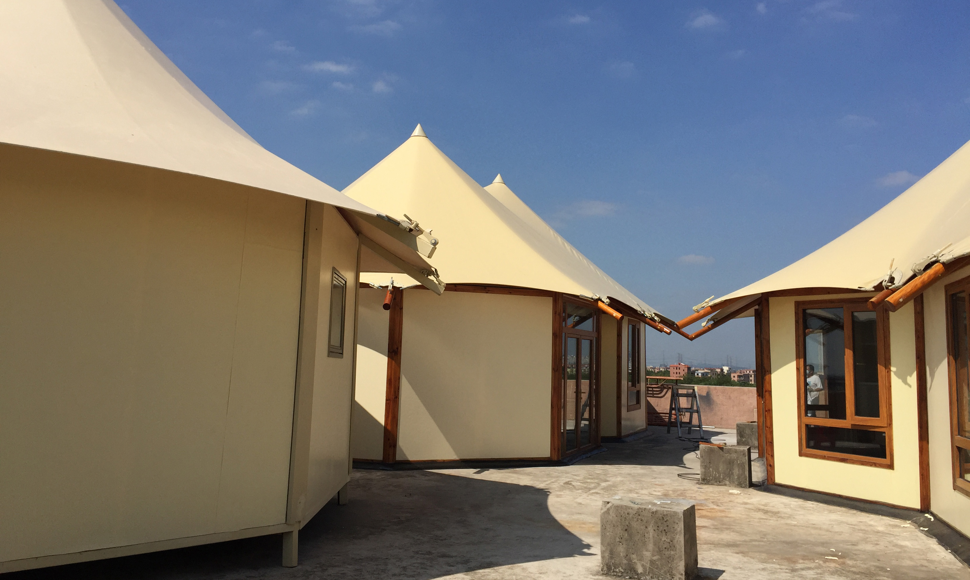 wielokątna płócienna ściana safari Lodge hotelowy namiot wypoczynkowy