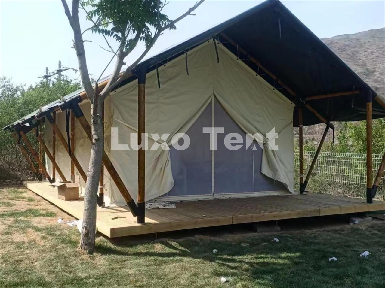 PVC Fabric Canvas Glamping Safari Tent