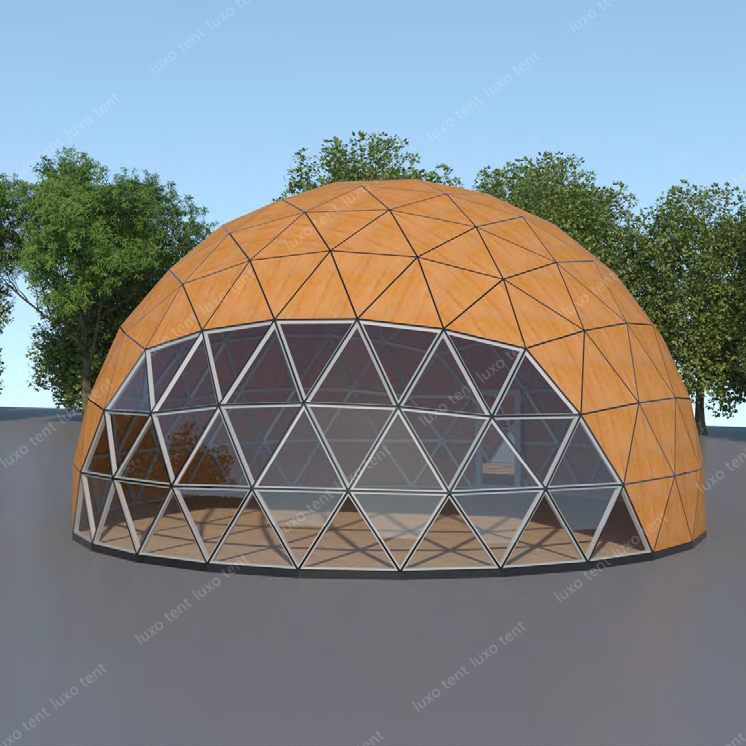 fornitore di tende a cupola geodetica di fascia alta in vetro temperato cavo semipermanente tutto vetro