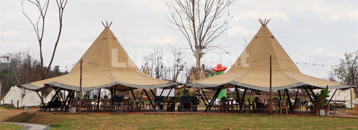 lều tipi safari bằng nhựa PVC lớn2
