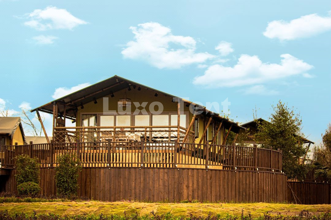 tenda de campaña de madeira glamping safari house1