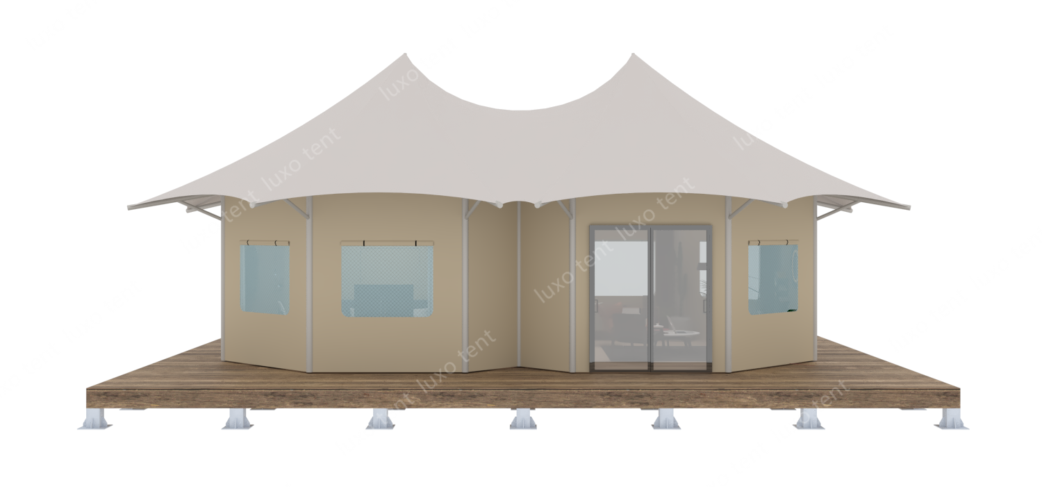 Casa de tendas de hotel de pagoda de polígono de prefabricación semipermanente