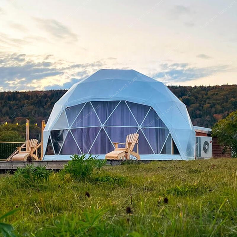 glamping white pvc geodesic dome tent house