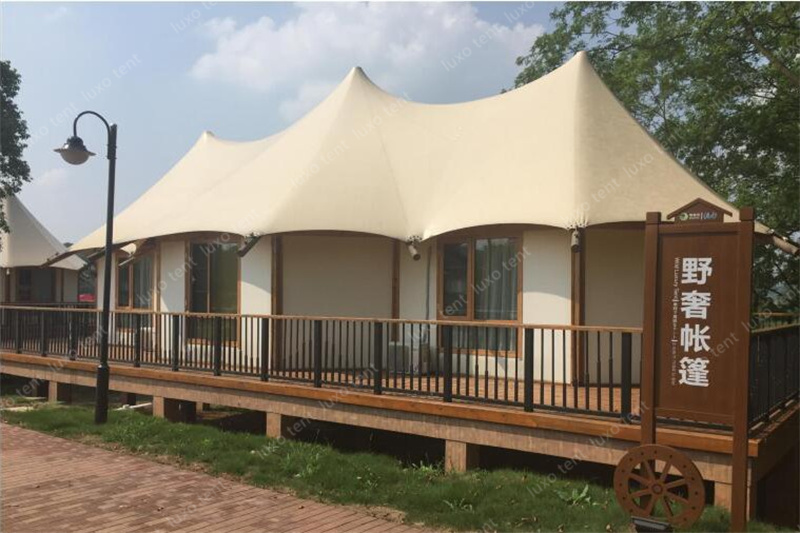 pvdf roof hard wall mulit-side polygon luxury livable hotel tent house