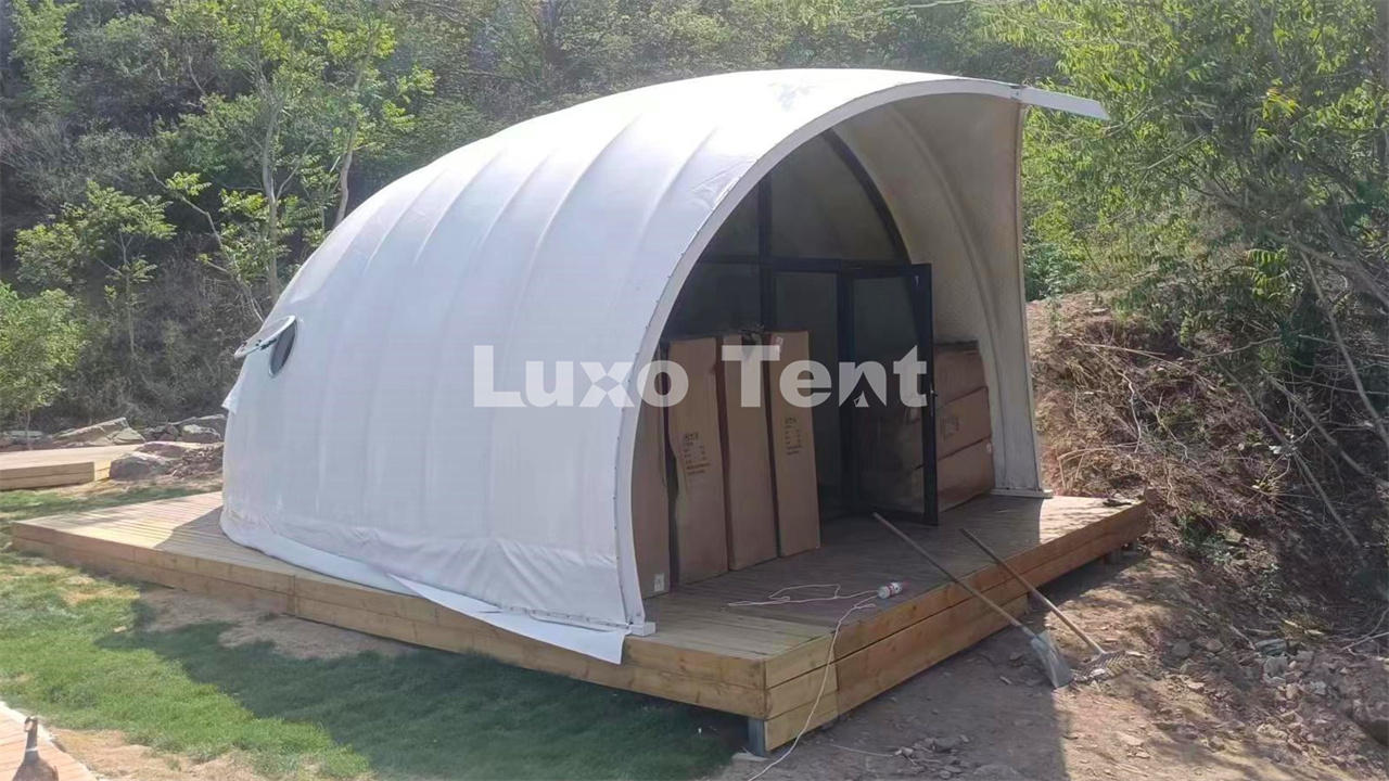 shell shaped glamping hotel tent house