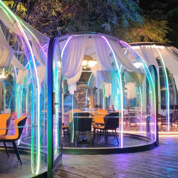 Aluminum frame transparent PC dome tent catering
