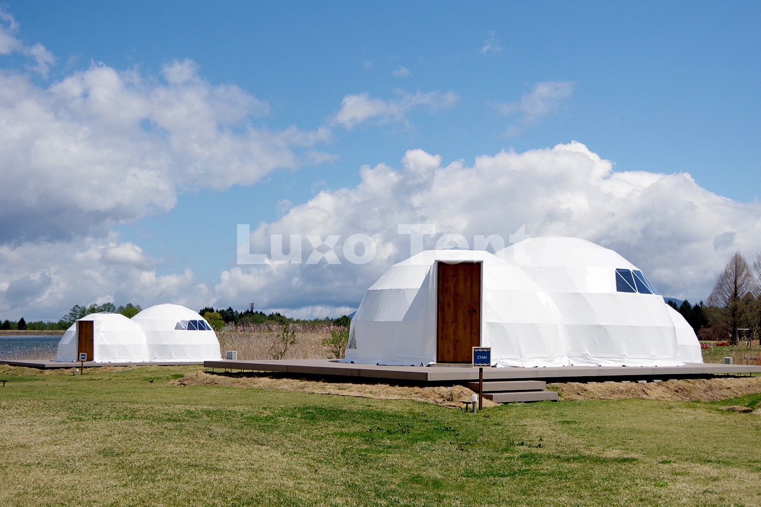 costom pvc conjioned geodesic dome tent
