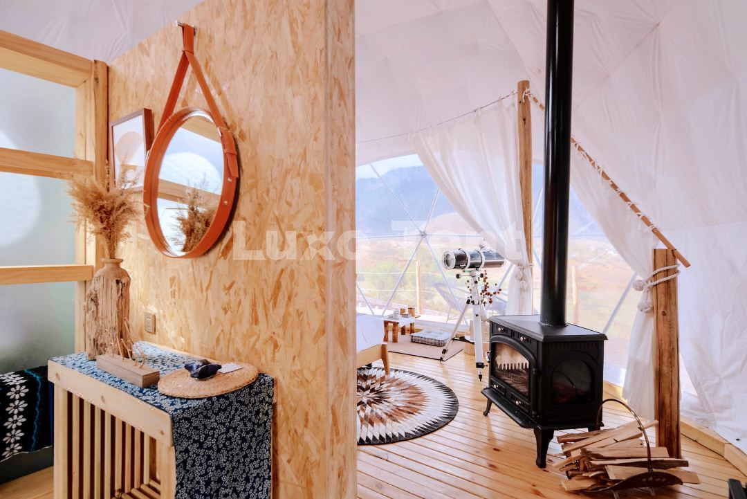 geodesic dome tent with stove