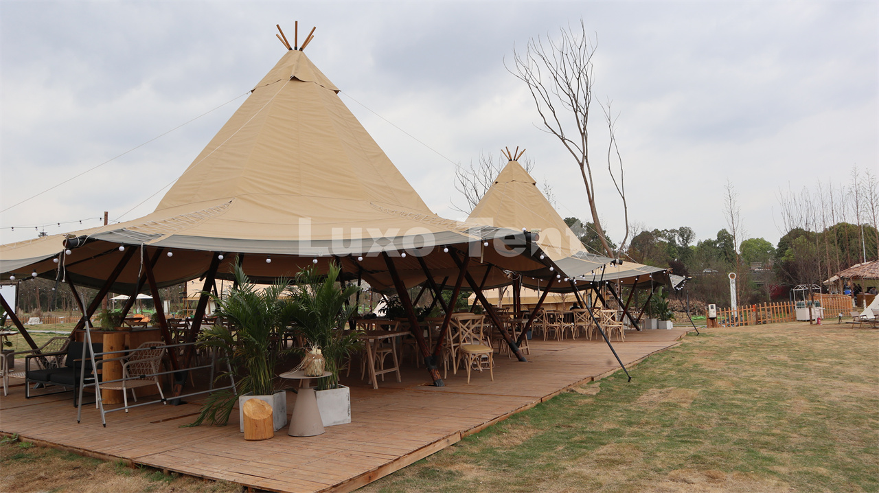 large pvc canvas  tipi safari tent3