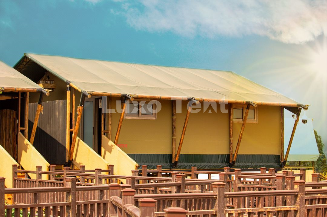 wooden safari tent house