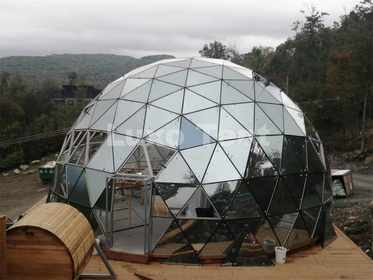 12m diameter glass dome tent