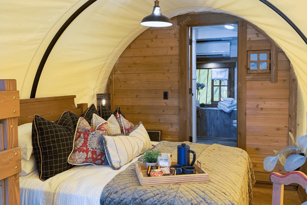 carriage shape glamping tent hotel room